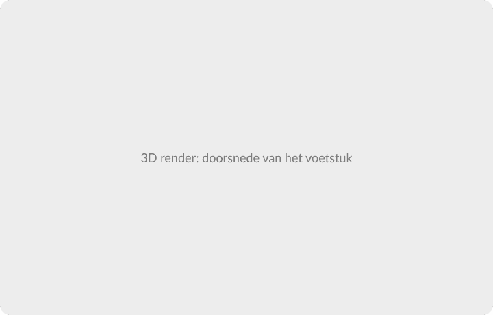 3D render: doorsnede van het voetstuk